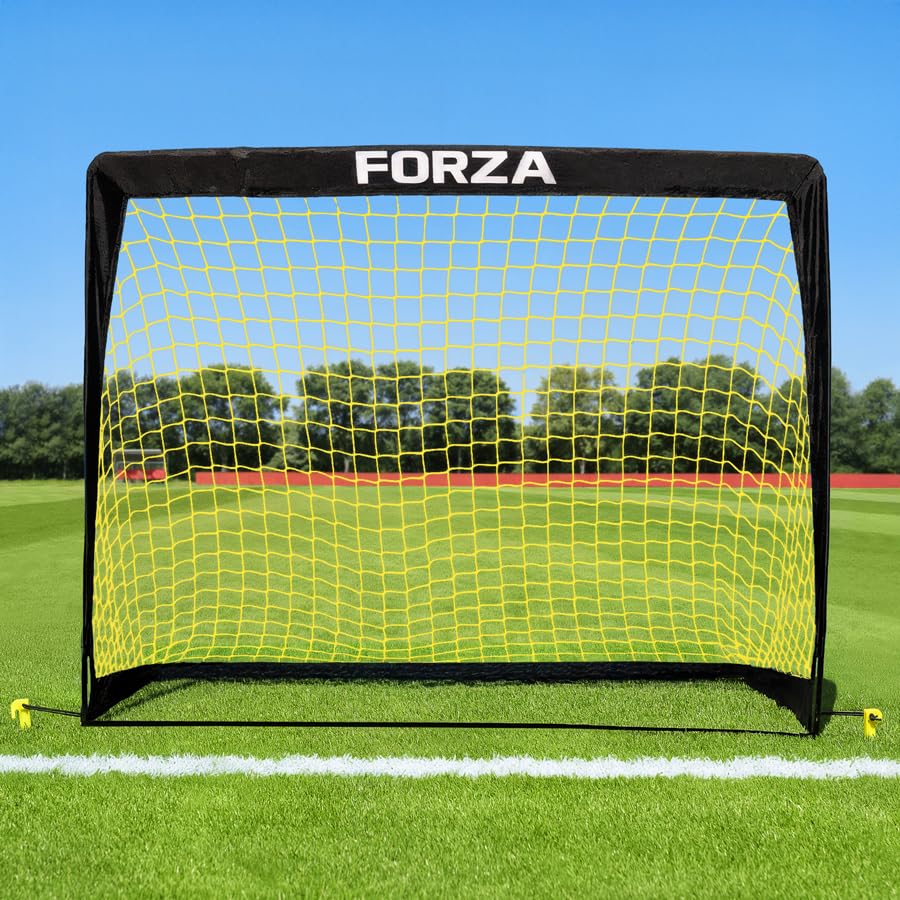 FORZA Square Pop-Up Soccer Goal [4 Sizes] | Portable Goal Posts for Kids Shooting Practice - Pop-Up in Minutes | Single or Pair of Goals - size: 7ft x 5ft, style: Single