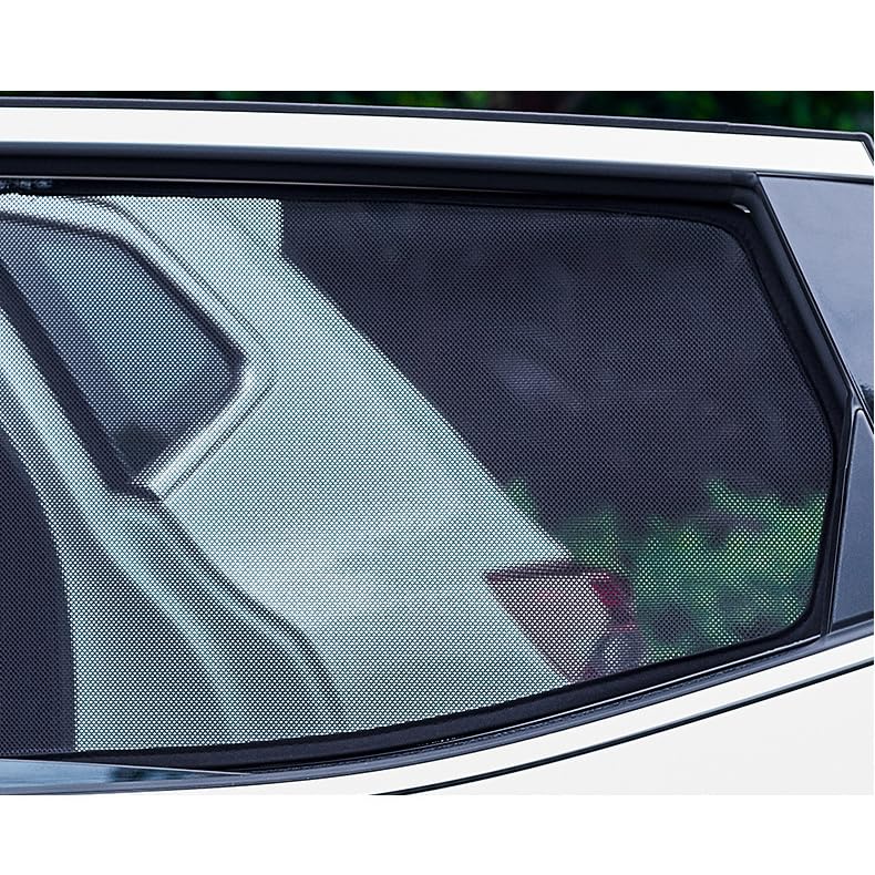 Car Sunshades for Tesla Model S 2012, Windshield Breathable Portable Visor Sunproof UV Rays Privacy Protection Blocking Mosquito,A/2pcs Side - color: A/2pcs Side