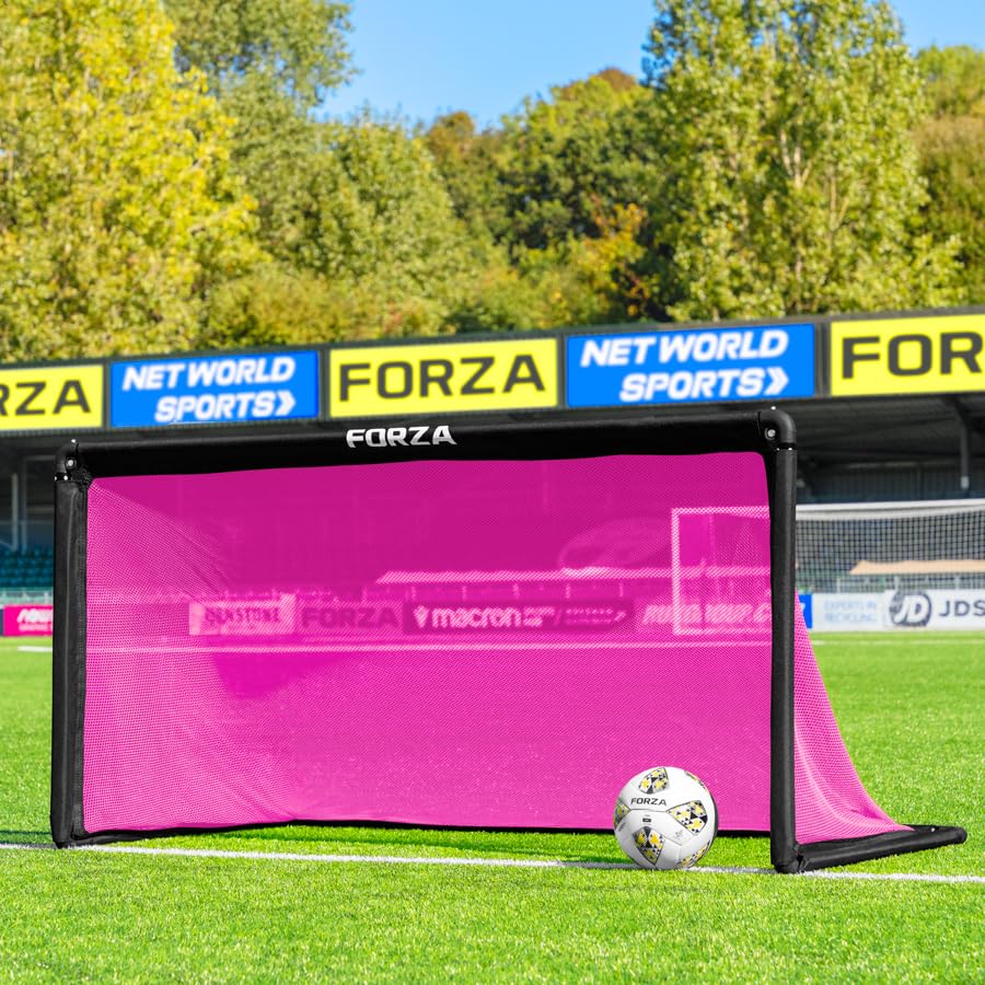 FORZA POD Goal Lite | Lightweight ALU40 Portable Soccer Goal – Assembles in Seconds – Perfect for Training, Matches & Backyard Play – Sizes: 4ft, 5ft & 6ft - color: Pink, size: 6 x 3