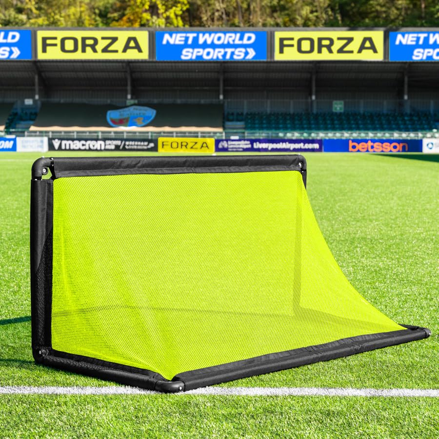 FORZA POD Goal Lite | Lightweight ALU40 Portable Soccer Goal – Assembles in Seconds – Perfect for Training, Matches & Backyard Play – Sizes: 4ft, 5ft & 6ft - color: Fluro Yellow, size: 5 x 2.5