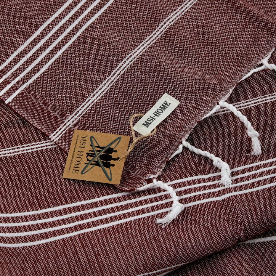 100% Organic Turkish Cotton Beach and Bath Towel, Peshtemal Towel Blanket, Quick Dry Sand Free, Oversized Light Compact, Diamond Weave, Prewashed, 71 x 39 Inches (CLARED RED) - color: Clared Red